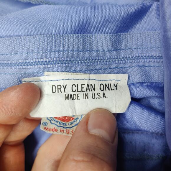 Vtg 80s Union Made Periwinkle Blue Puff Sleeve Prom Dress Bridesmaid Gown XS/S - Picture 8 of 13